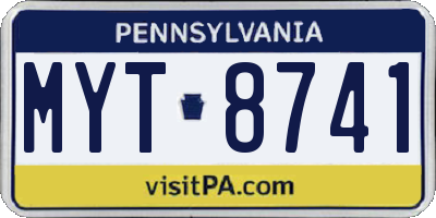 PA license plate MYT8741