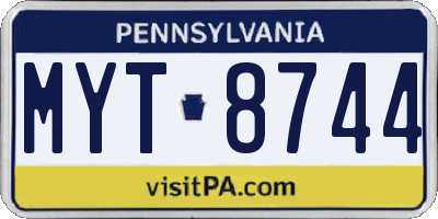 PA license plate MYT8744