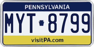 PA license plate MYT8799
