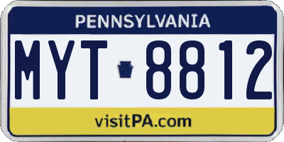 PA license plate MYT8812