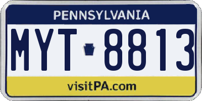 PA license plate MYT8813