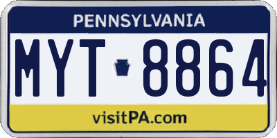 PA license plate MYT8864