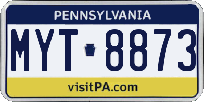 PA license plate MYT8873