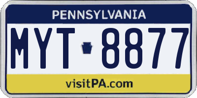 PA license plate MYT8877