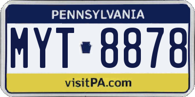 PA license plate MYT8878