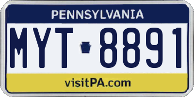 PA license plate MYT8891