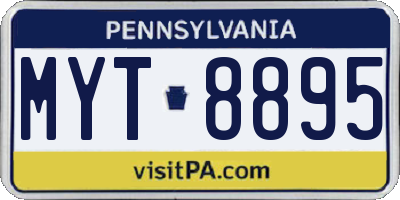 PA license plate MYT8895