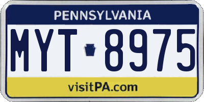 PA license plate MYT8975