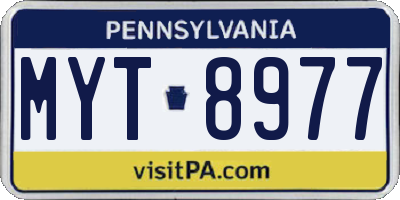 PA license plate MYT8977