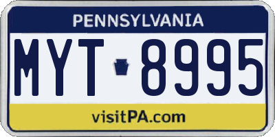 PA license plate MYT8995