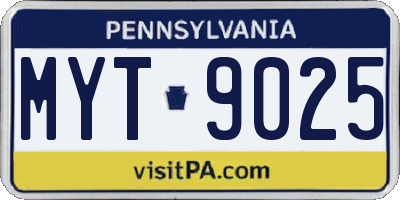 PA license plate MYT9025
