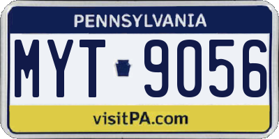 PA license plate MYT9056