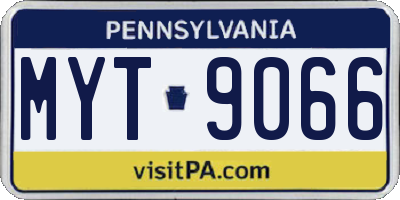 PA license plate MYT9066