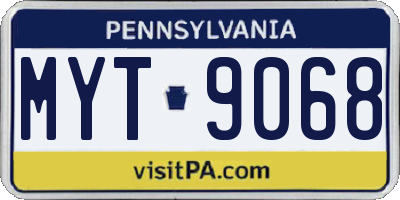 PA license plate MYT9068