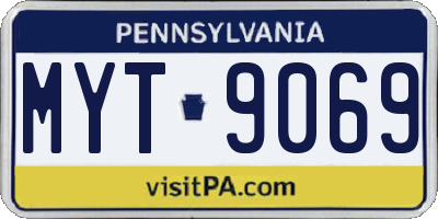 PA license plate MYT9069
