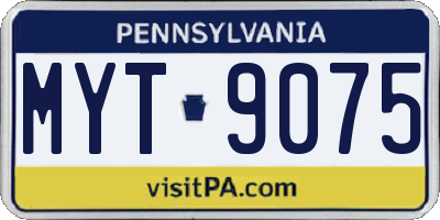 PA license plate MYT9075