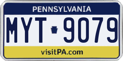 PA license plate MYT9079