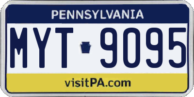 PA license plate MYT9095
