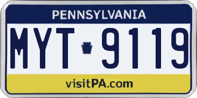 PA license plate MYT9119
