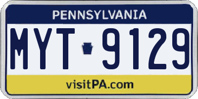 PA license plate MYT9129
