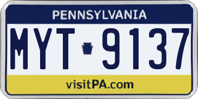 PA license plate MYT9137