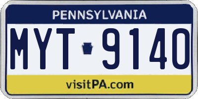 PA license plate MYT9140