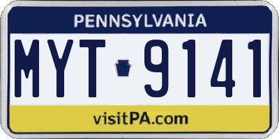 PA license plate MYT9141