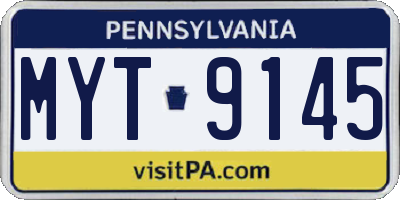 PA license plate MYT9145