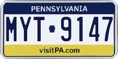 PA license plate MYT9147