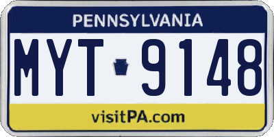 PA license plate MYT9148