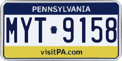PA license plate MYT9158