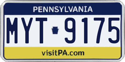 PA license plate MYT9175
