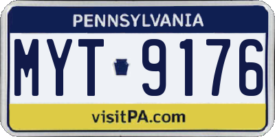 PA license plate MYT9176