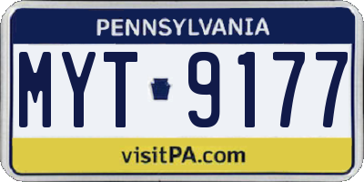 PA license plate MYT9177