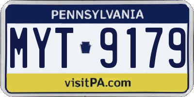 PA license plate MYT9179