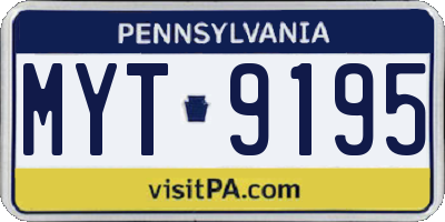 PA license plate MYT9195
