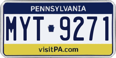 PA license plate MYT9271