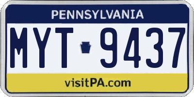 PA license plate MYT9437