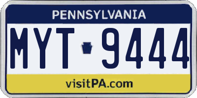 PA license plate MYT9444
