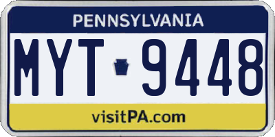 PA license plate MYT9448