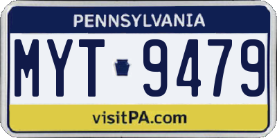 PA license plate MYT9479
