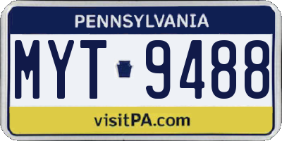 PA license plate MYT9488