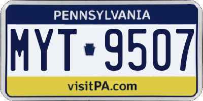 PA license plate MYT9507