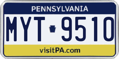 PA license plate MYT9510
