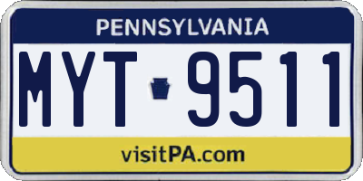 PA license plate MYT9511