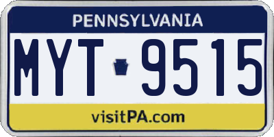 PA license plate MYT9515