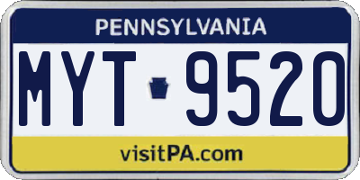 PA license plate MYT9520