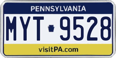 PA license plate MYT9528