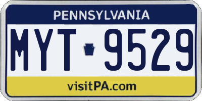 PA license plate MYT9529