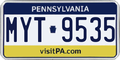 PA license plate MYT9535